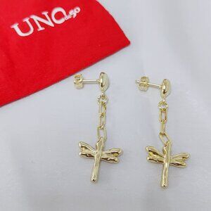 Uno de 50 FLY HIGH Dragonfly Stud Piercing Earring Gold Plated